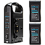 Dual Battery Charger with Dual 95W Gold-Mount Battery Bundle