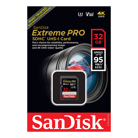 32GB Extreme PRO UHS-I SDHC Memory Card (V30) - FREE with Qualifying Purchase Image 1