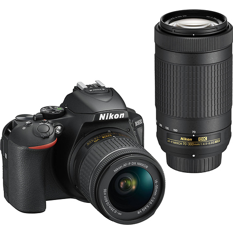 D5600 Digital SLR Camera with 18-55mm & 70-300mm Lenses (Black) Image 0
