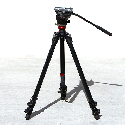 Manfrotto MVH500AH Fluid Head 755CX3 MagFibre Tripod (Open