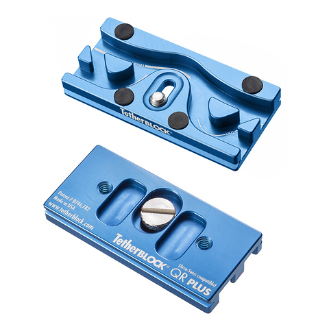 QR Plus Arca-Type Quick Release Plate for Tethered Photography (Blue) Image 0