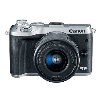 EOS M6 Mirrorless Digital Camera with 15-45mm Lens (Silver)