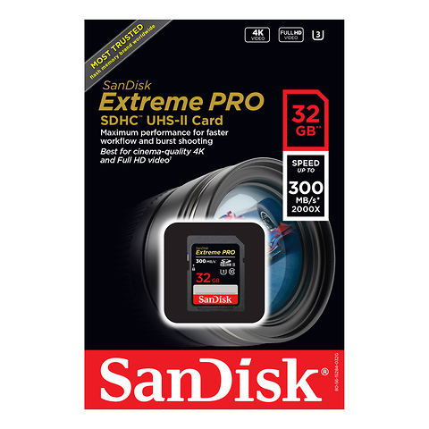 32GB Extreme PRO UHS-II SDHC Memory Card Image 1