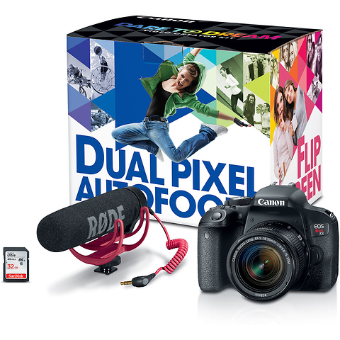 EOS Rebel T7i Digital SLR Camera with 18-55mm Lens Video Creator Kit Image 0