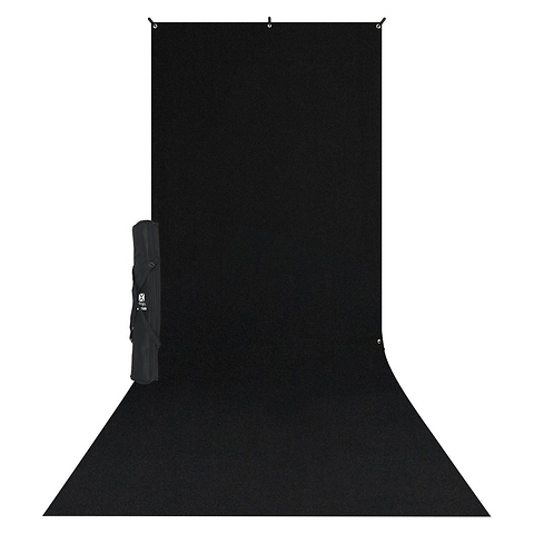 X-Drop Wrinkle-Resistant Backdrop Kit Rich Black Sweep (5 x 12 ft.) Image 0