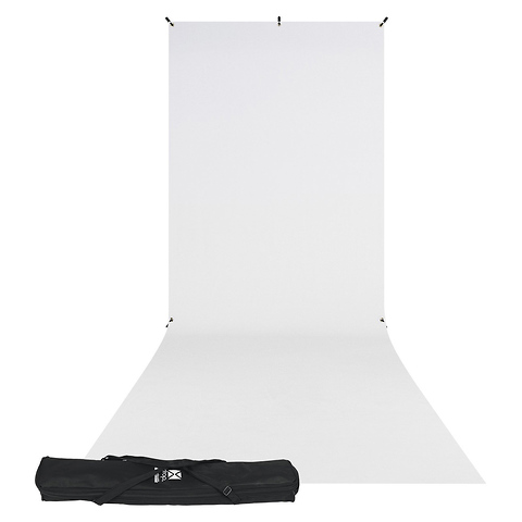 X-Drop Wrinkle-Resistant Backdrop Kit Rich White Sweep (5 x 12 ft.) Image 0