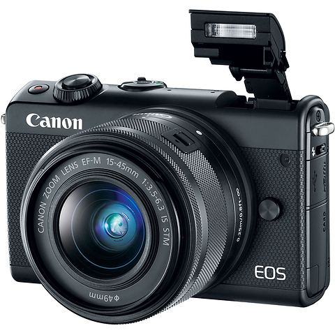 EOS M100 Mirrorless Digital Camera with 15-45mm and 55-200mm Lenses (Black) Image 3