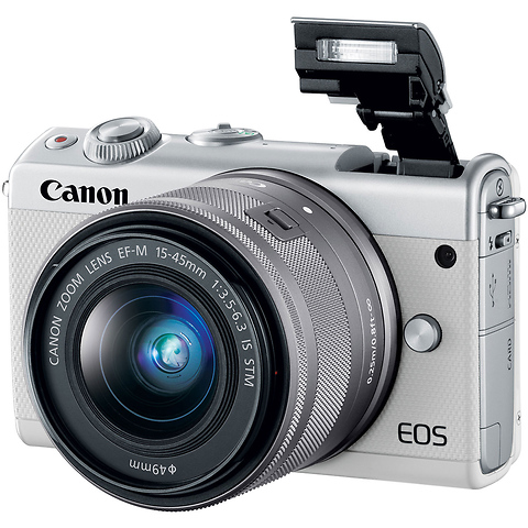 EOS M100 Mirrorless Digital Camera with 15-45mm Lens (White) Image 1