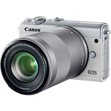 EOS M100 Mirrorless Digital Camera with 15-45mm and 55-200mm Lenses (White)
