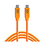 TetherPro USB Type-C Male to USB Type-C Male Cable (3 ft., Orange)