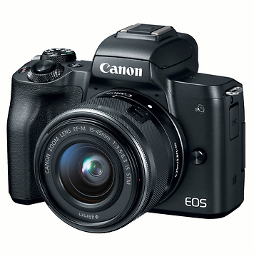 EOS M50 Mirrorless Digital Camera with 15-45mm and 55-200mm Lenses (Black)