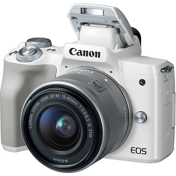 EOS M50 Mirrorless Digital Camera with 15-45mm Lens (White)