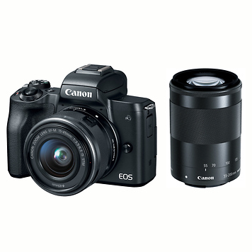 EOS M50 Mirrorless Digital Camera with 15-45mm and 55-200mm Lenses Kit (Black)