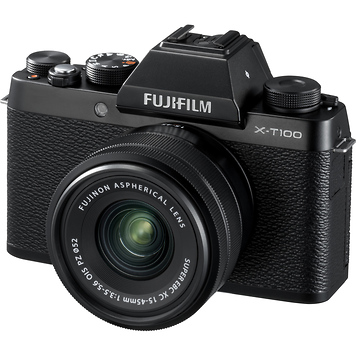 X-T100 Mirrorless Camera w/15-45mm Lens - Black - Open Box