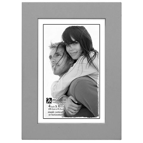 4 x 6 in. Classic Linear Wood Picture Frame (Gray) Image 0