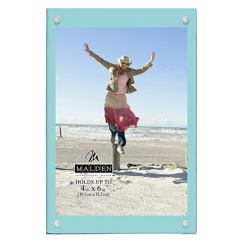 4 x 6 in. Infinity Wood Block with Magnetic Acrylic Front Picture Frame (Turquoise) Image 0