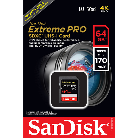 64GB Extreme PRO UHS-I SDXC Memory Card - FREE with Qualifying Purchase Image 1