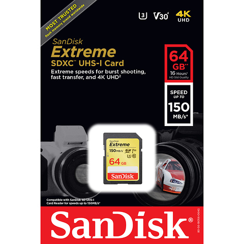 64GB Extreme UHS-I SDXC Memory Card - FREE with Qualifying Purchase Image 1