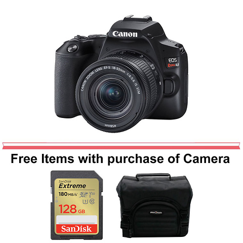 EOS Rebel SL3 Digital SLR with EF-S 18-55mm f/4-5.6 IS STM Lens (Black) Image 0