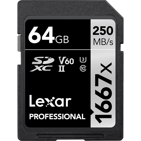 64GB Professional 1667x UHS-II SDXC Memory Card Image 0
