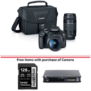 EOS Rebel T7 Digital SLR Camera with 18-55mm and 75-300mm Lenses
