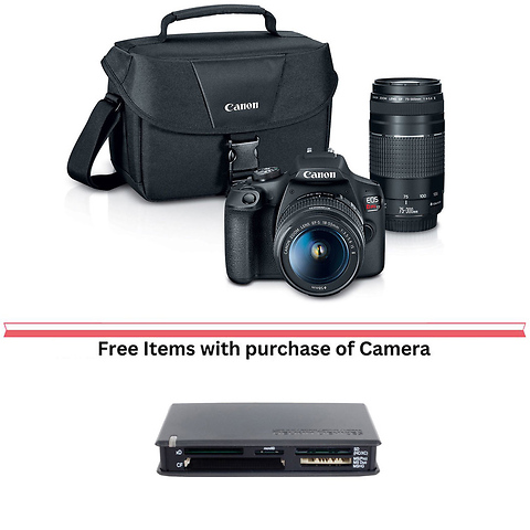 EOS Rebel T7 Digital SLR Camera with 18-55mm and 75-300mm Lenses Image 0