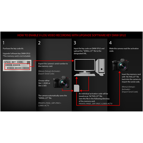 DMW-SFU2 Lumix S1 Filmmaker Upgrade Software Key Image 1