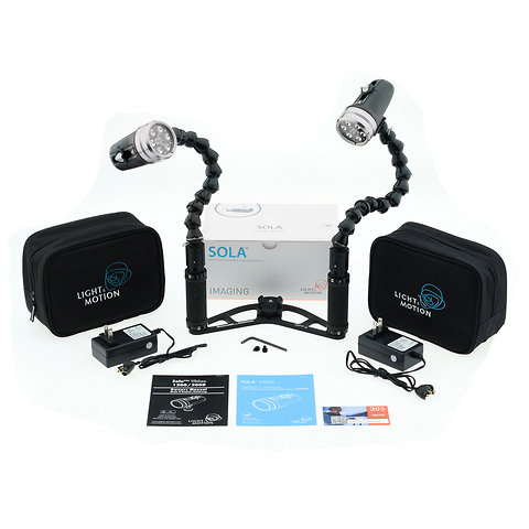 Sola 1200 2 Dive Light Kit w/ Dual Flex Arm Camera Tray - Open Box Image 0