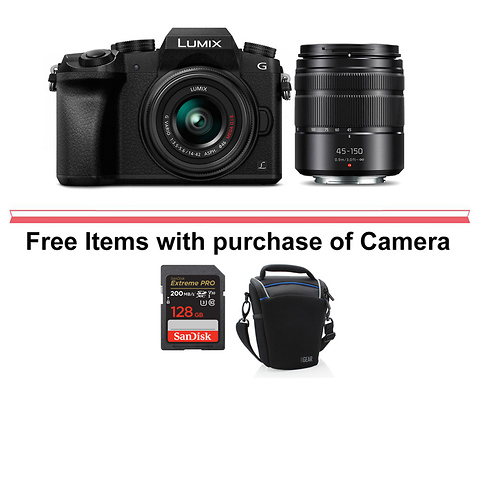 Lumix DMC-G7 Mirrorless Micro Four Thirds Digital Camera with 14-42mm and 45-150mm Lenses (Black) Image 0