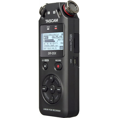 DR-05X 2-Input / 2-Track Portable Audio Recorder with Onboard Stereo Microphone Image 1
