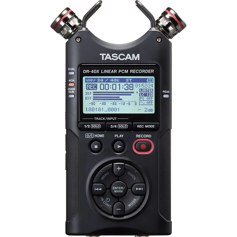 DR-40X 4-Channel / 4-Track Portable Audio Recorder with Adjustable Stereo Microphone Image 1