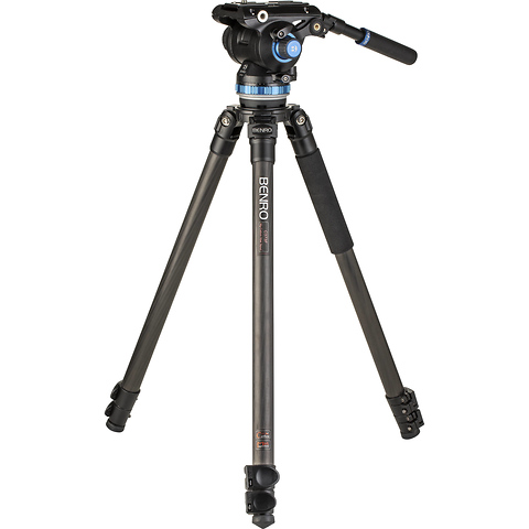 C373F Carbon Fiber Single-Tube Tripod with S8Pro Fluid Video Head Image 0