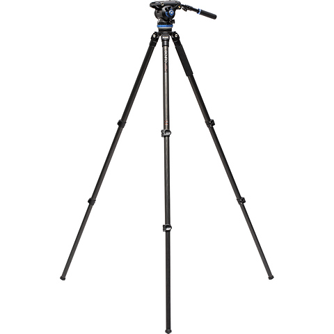 C373F Carbon Fiber Single-Tube Tripod with S8Pro Fluid Video Head Image 1