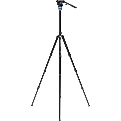 A3883 Reverse-Folding Aluminum Travel Tripod with S6Pro Fluid Video Head Image 3