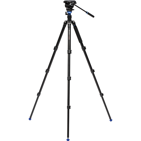 A2883F Reverse-Folding Aluminum Travel Tripod with S4Pro Fluid Video Head Image 1