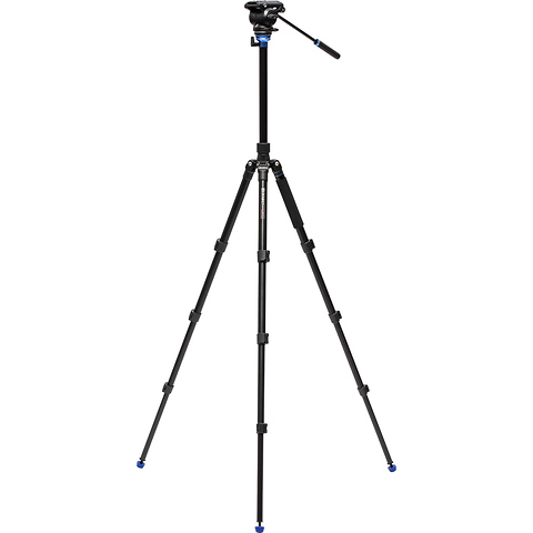 A2883F Reverse-Folding Aluminum Travel Tripod with S4Pro Fluid Video Head Image 2