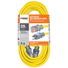 25 ft. 12/3 Jobsite Outdoor Extension Cord (Yellow) Thumbnail 0