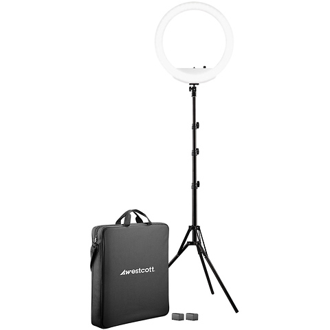18 in. Bi-Color LED Ring Light Kit with Batteries and Stand Image 0