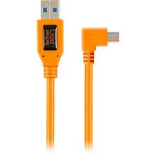 20 in. Tetherpro USB 2.0 to Mini-B Right Angle Adapter Cable (High-Visibilty Orange) Image 0