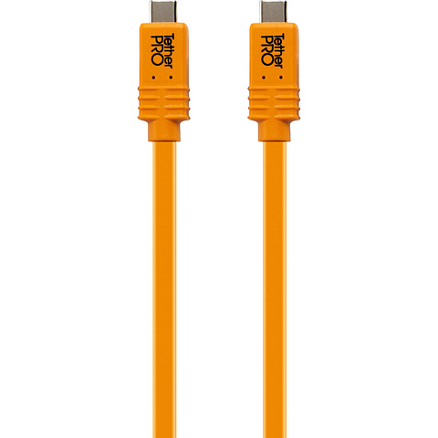 15 ft. Tetherpro USB-C to USB-C for Phase One Cable (High-Visibilty Orange) Image 0