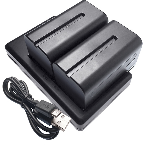 NP-F750 Lithium-Ion Batteries and Dual Charger Bundle Image 1