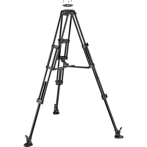 504X Fluid Video Head & MVTTWINMA Aluminum Tripod with Mid-Level Spreader Image 3