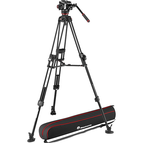 504X Fluid Video Head & 645 Aluminum Tripod with Mid-Level Spreader Image 0