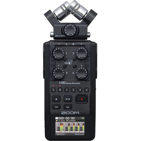 H6 All Black 6-Input / 6-Track Portable Handy Recorder with Single Mic Capsule (Black) Image 1