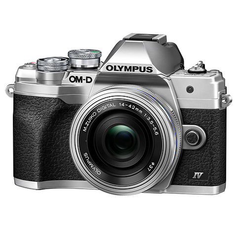 OM-D E-M10 Mark IV Mirrorless Micro Four Thirds Digital Camera with 14-42mm Lens (Silver) Image 0