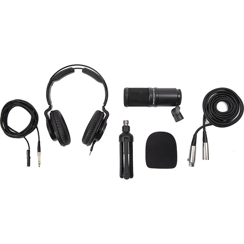 ZDM-1 Podcast Mic Pack with Headphones, Windscreen, XLR, and Tabletop Stand Image 1