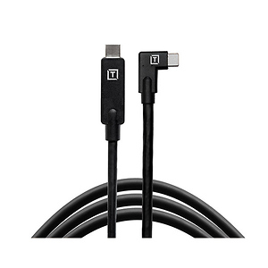 TetherPro USB-C to USB-C Right Angle Cable (15 ft., Black)