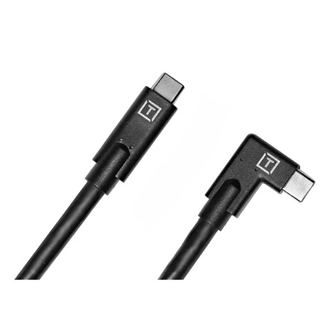 TetherPro USB-C to USB-C Right Angle Cable (15 ft., Black) Image 1