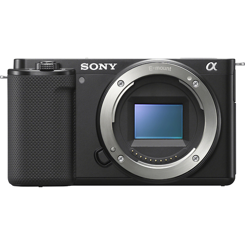 Alpha ZV-E10 Mirrorless Digital Camera Body (Black) with Sony Vlogger Microphone (ECM-G1) Image 1