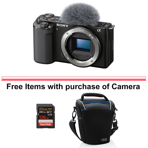 Alpha ZV-E10 Mirrorless Digital Camera Body (Black) with Sony Vlogger Microphone (ECM-G1) Image 9